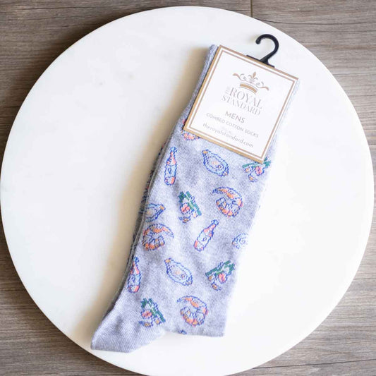 Men's Seafood Socks Gray/Blue/Green One Size