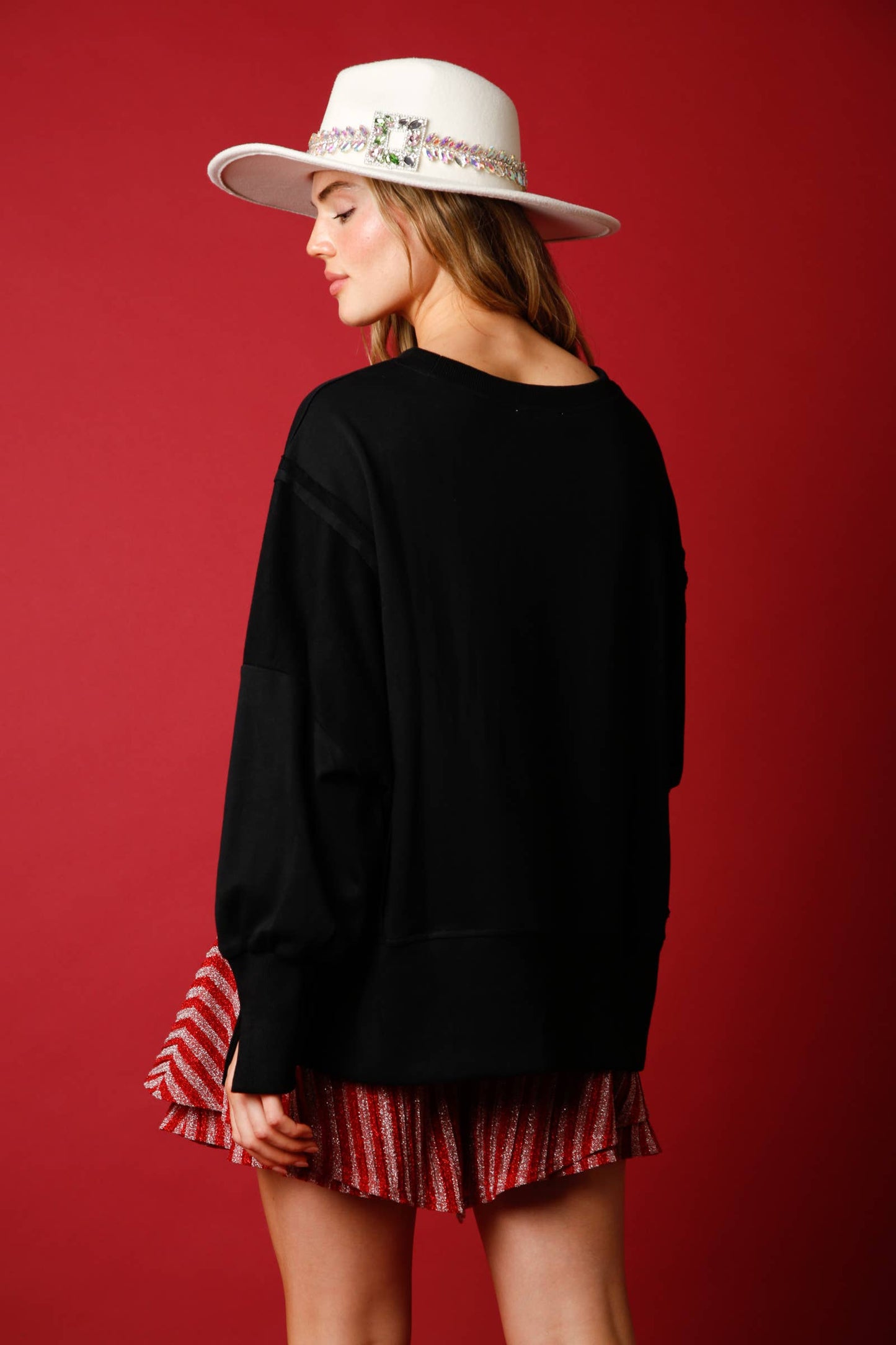 Jolly Holly French Terry Sweatshirt- Ivory