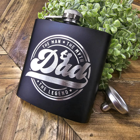 Dad "The Man The Myth" Metal Flask