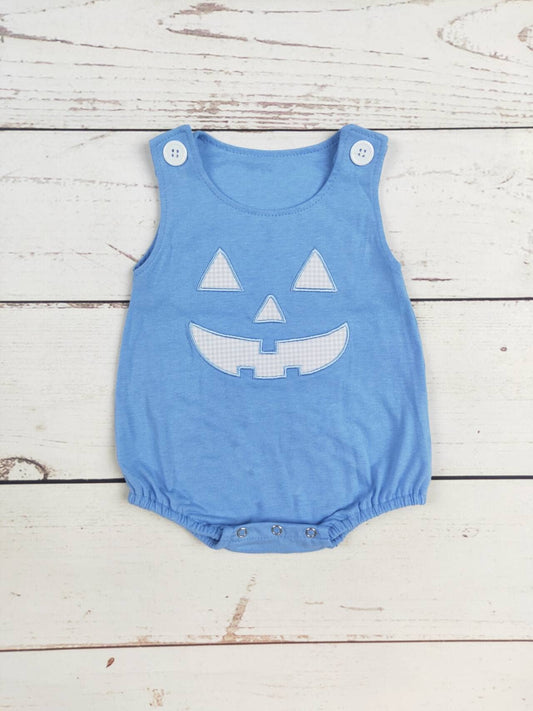Blue Halloween Appliqué Romper
