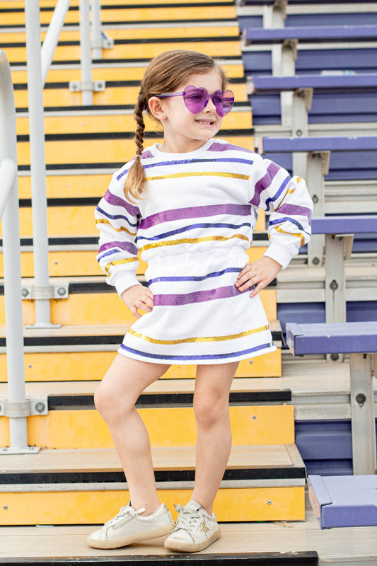 Throw Me the Ball Dress- Purple & Gold