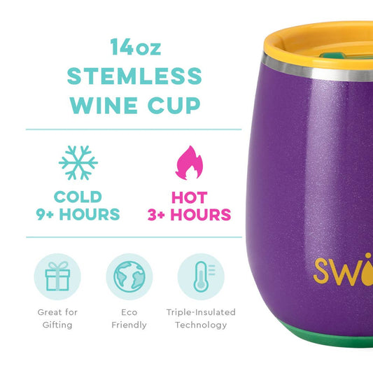 Pardi Gras Stemless Wine Cup (14oz)