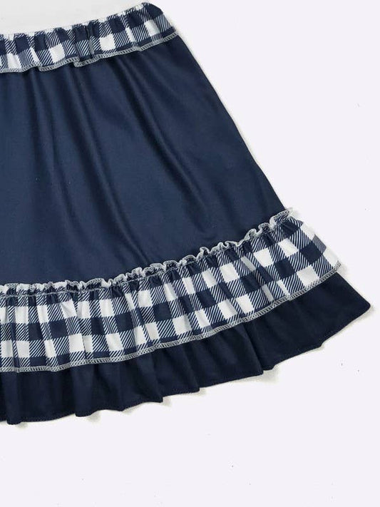 Team Spirit Girls Dress- Navy Embroidery