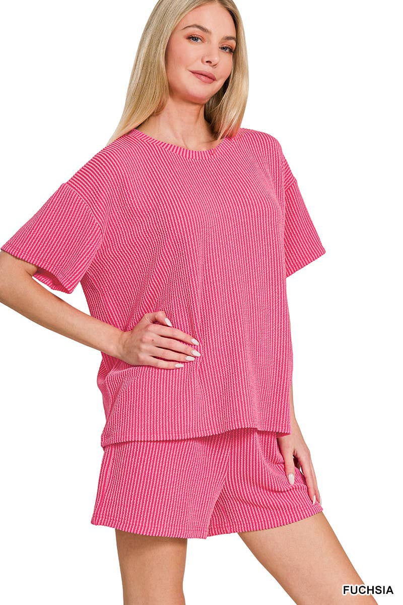 Corded Rib Tee & Shorts Set