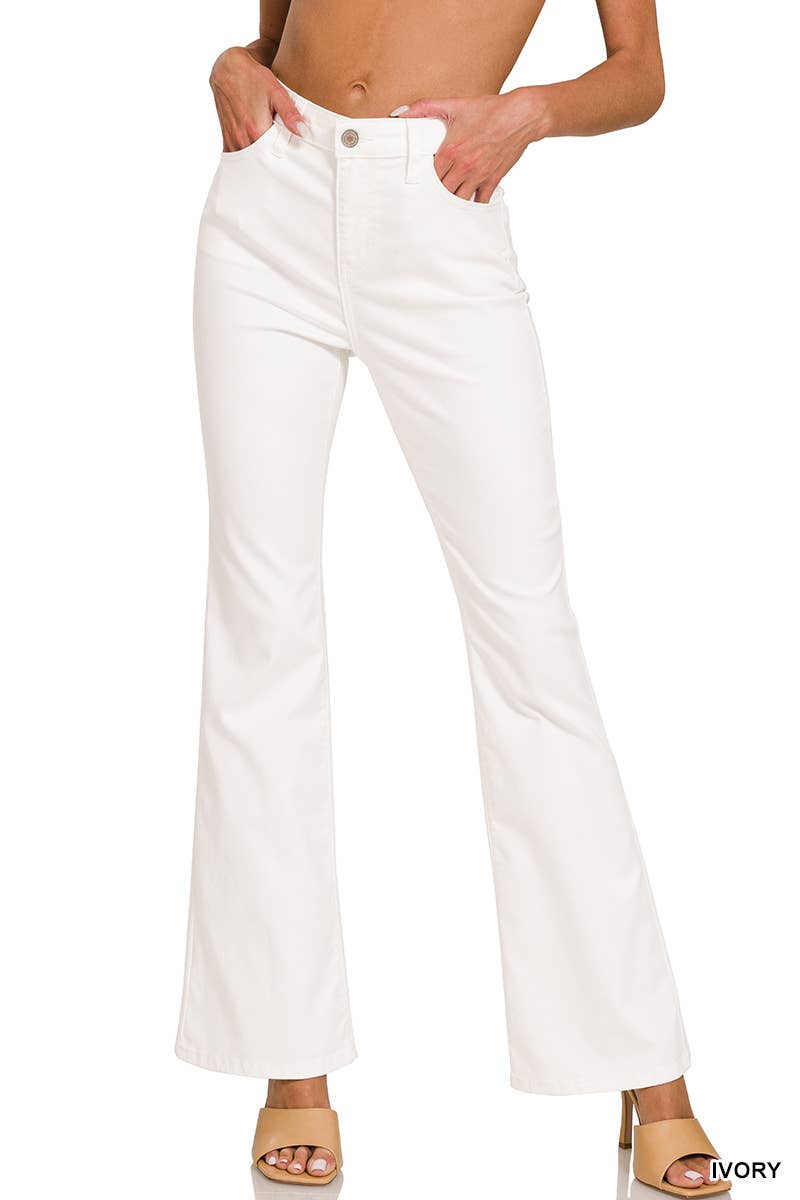 High Rise Bootcut Color Denim Pants