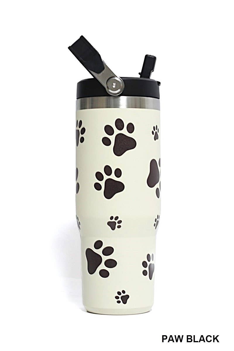 Mardi Gras Swirl 30 OZ STAINLESS STEEL FLIP STRAW TUMBLER- MARDI GRAS SWIRL