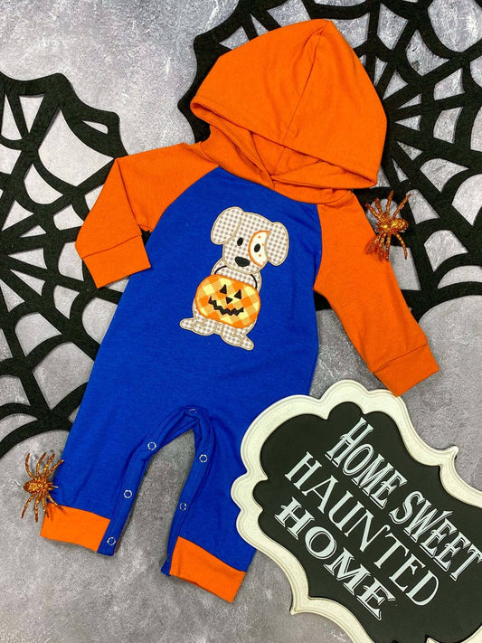 Trick-Or-Treating Puppy Boys Romper