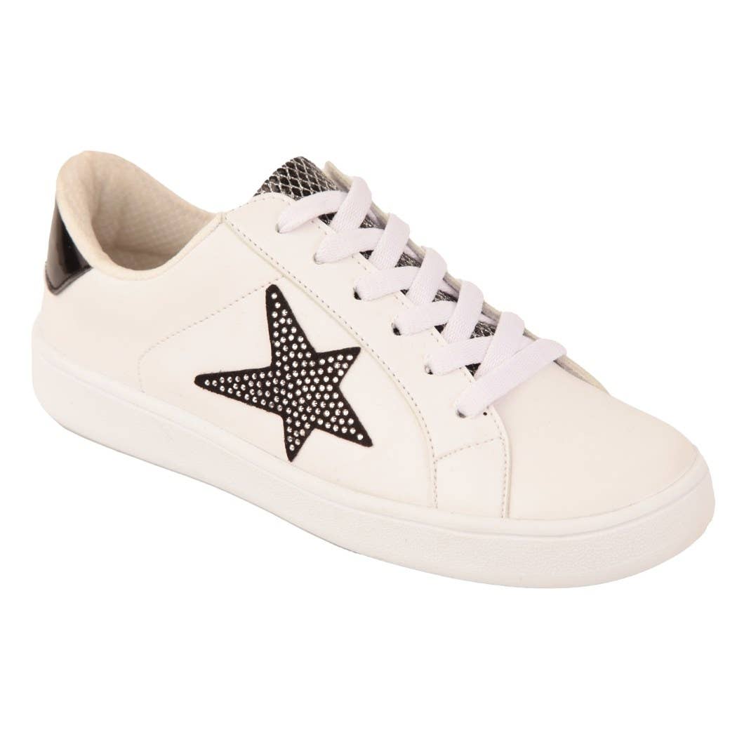White and Gold Star Sneaker