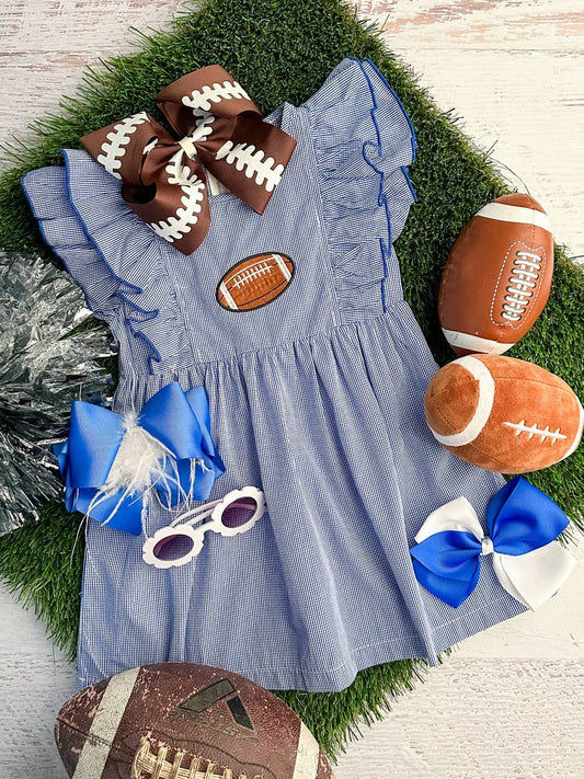 Royal Blue Classic Gingham Football Dress