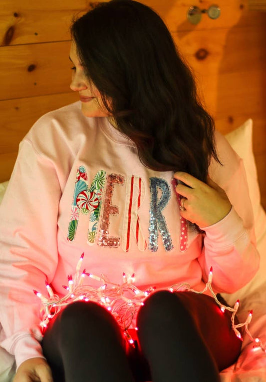 Pink Merry Christmas Sweatshirt