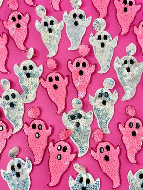 Halloween Sequin Ghost  - White