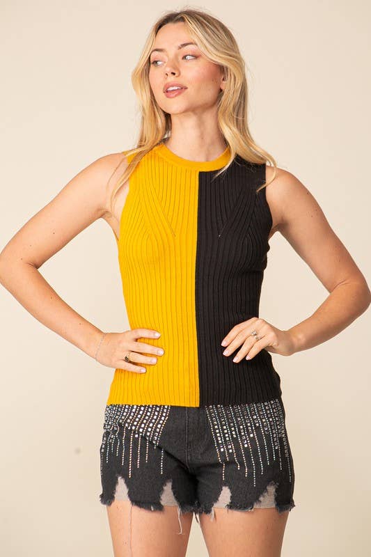 Game Day Contrast Sweater Ribbed Top- Burgundy/ White