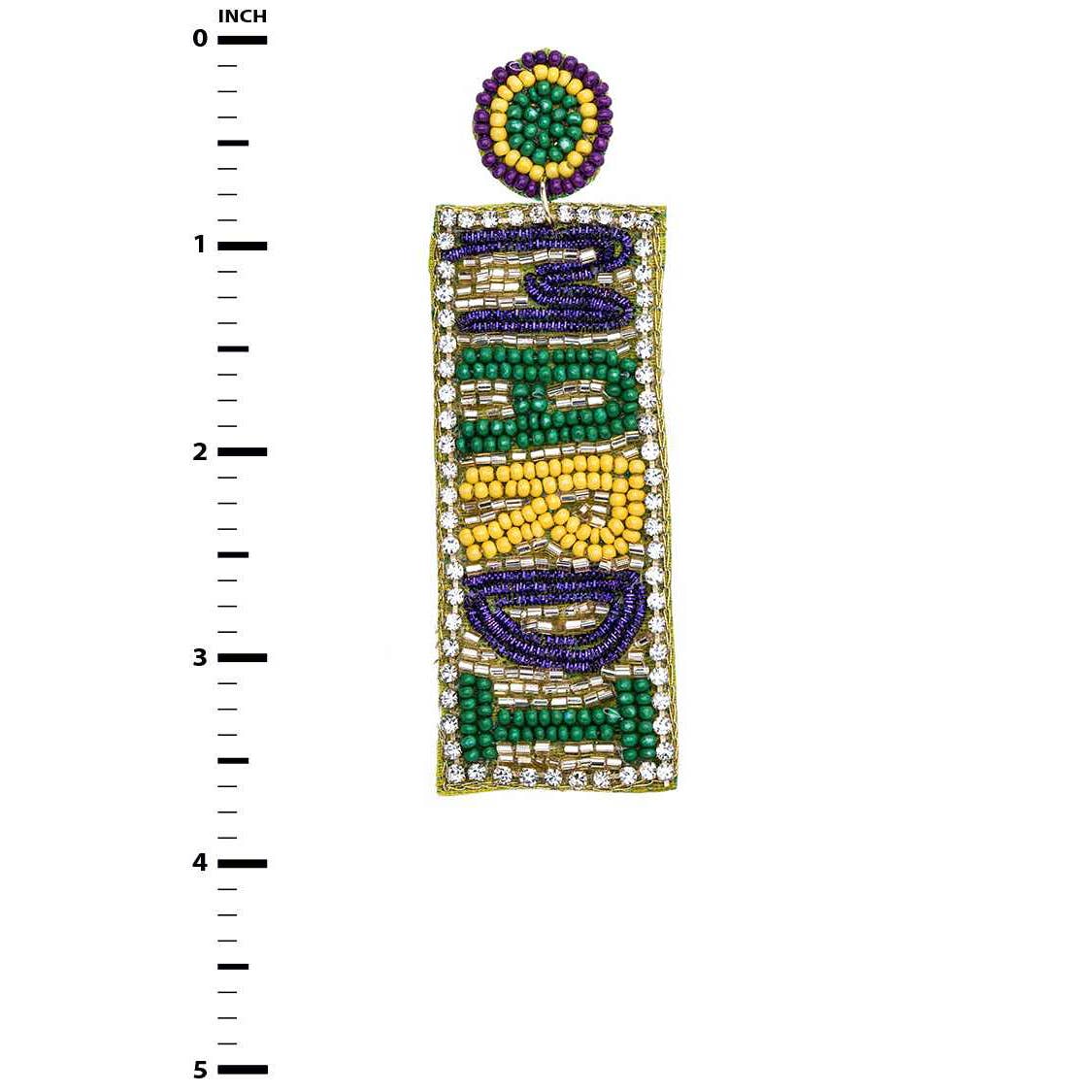 Mardi Gras Metallic Beaded Earrings
