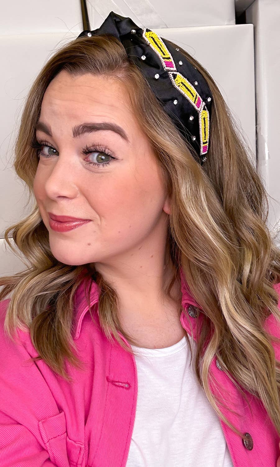 Pencil Seed Bead Headband- Black