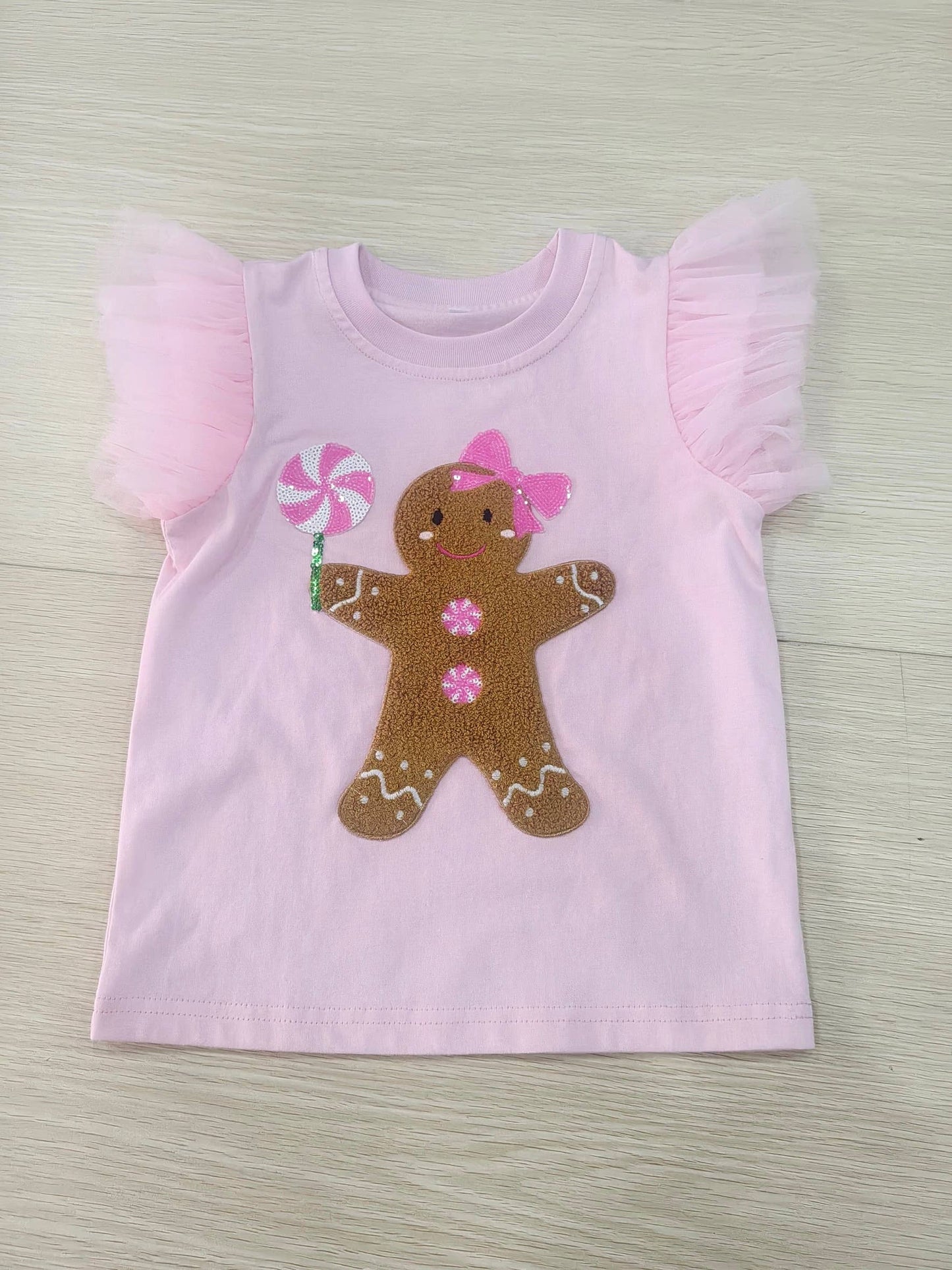 Gingerbread Top with Flutter Sleeves