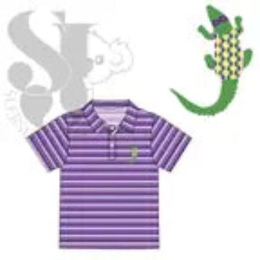 Mardi Gator French Knot Polo