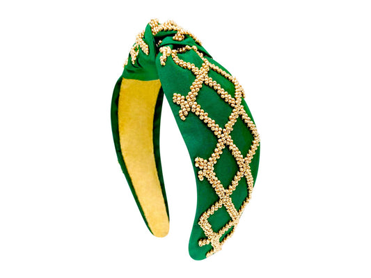 Headband Knot - Green and Gold