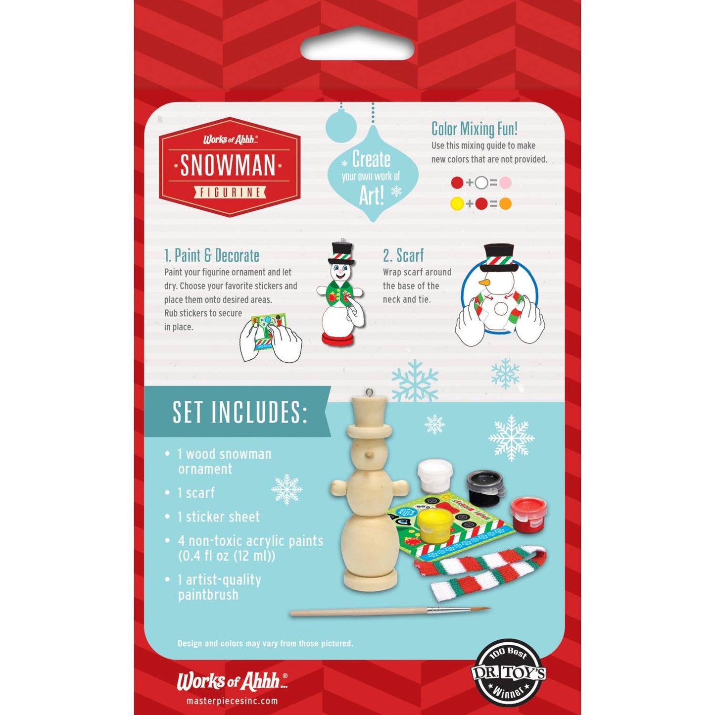 Snowman Ornament Wood Paint Kit