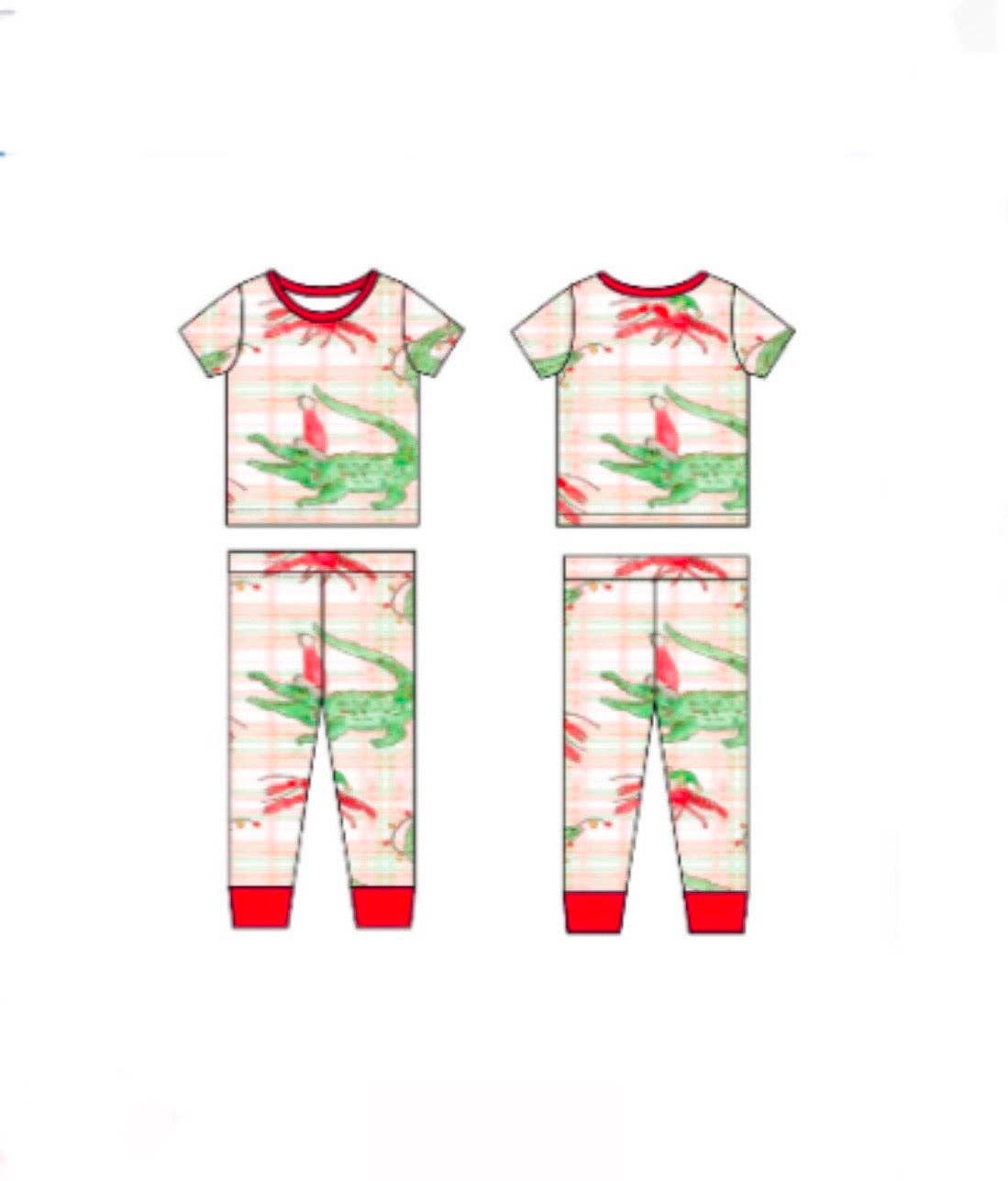 Gator & Crawfish Two Piece Pajama Pants Set