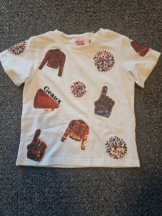 Gameday Tee Kids- Red/ Black