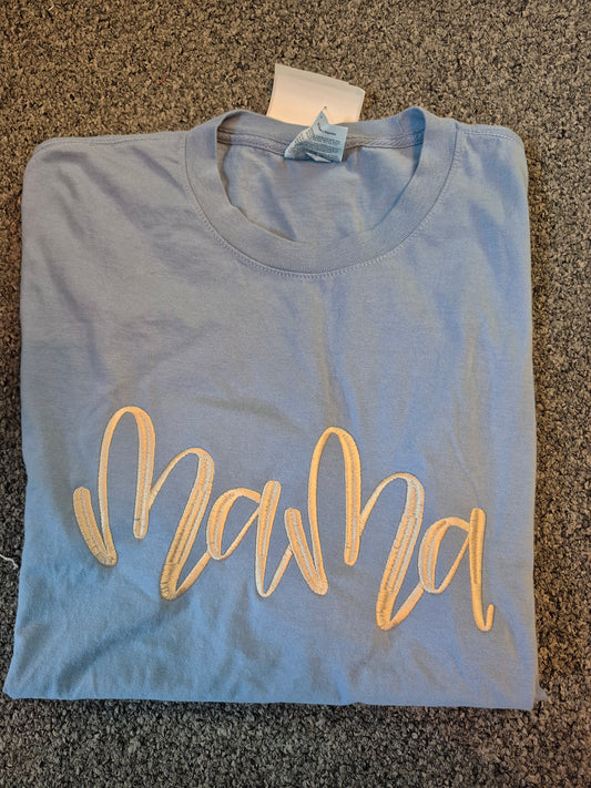 Mama Embroidered Port and Company T-Shirt