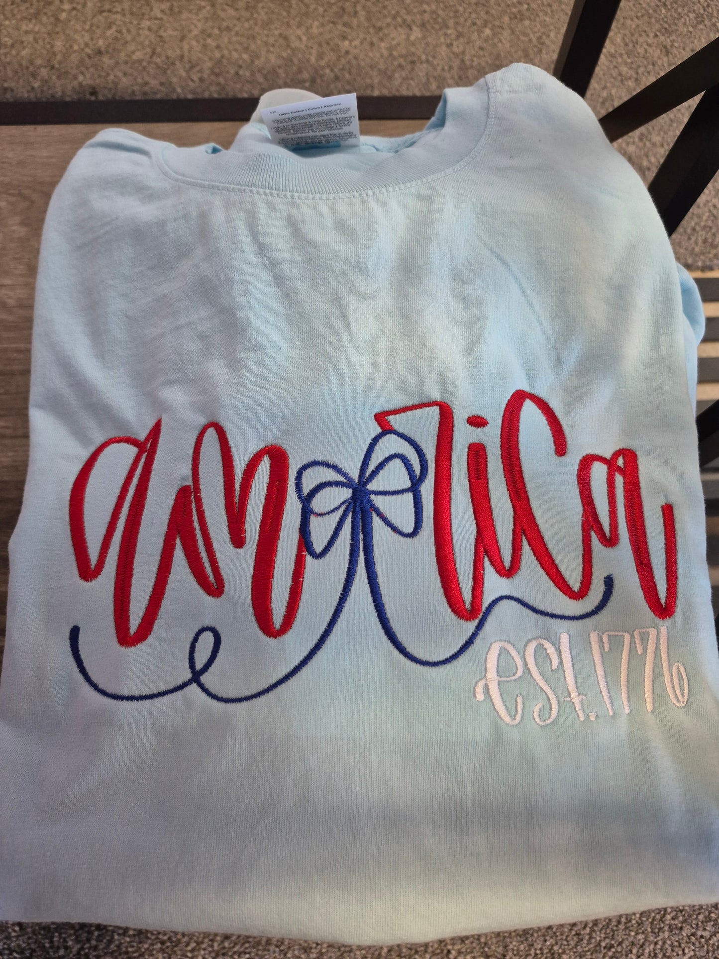 America Est. 1776 Embroidered Port and Company T-Shirt
