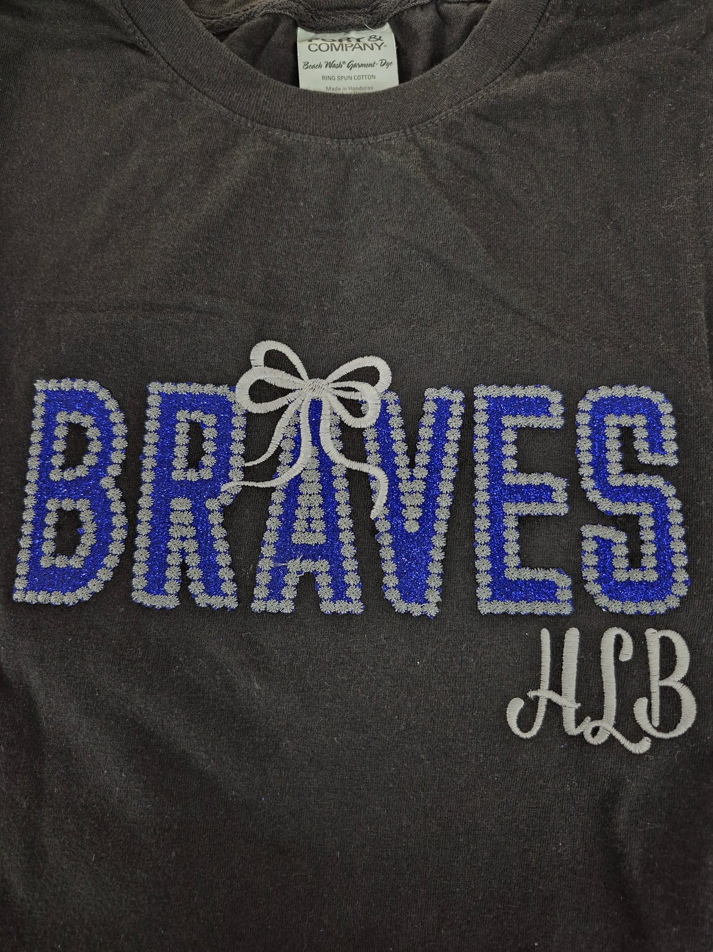 Braves- Bubble Stitched Mascot with Bow