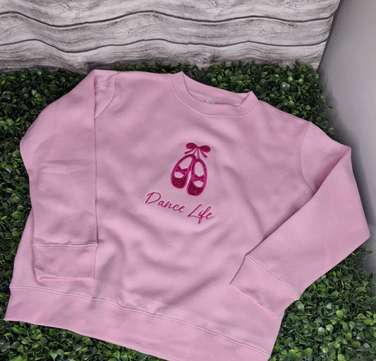 Dance life Ballet Slipper Embroidered Sweatshirt