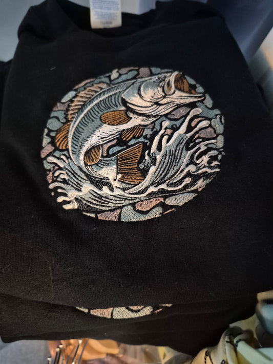 Camo Bass Round Embroidered Sweatshirt