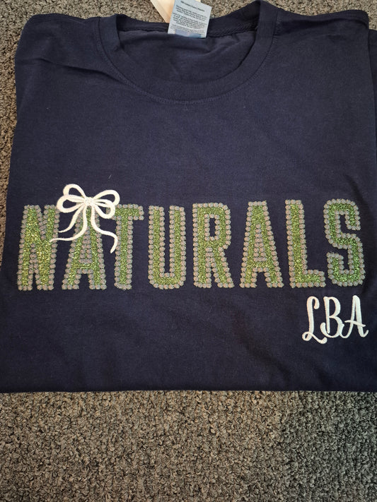 Naturals LBA- Bubble Stitched Mascot with Bow