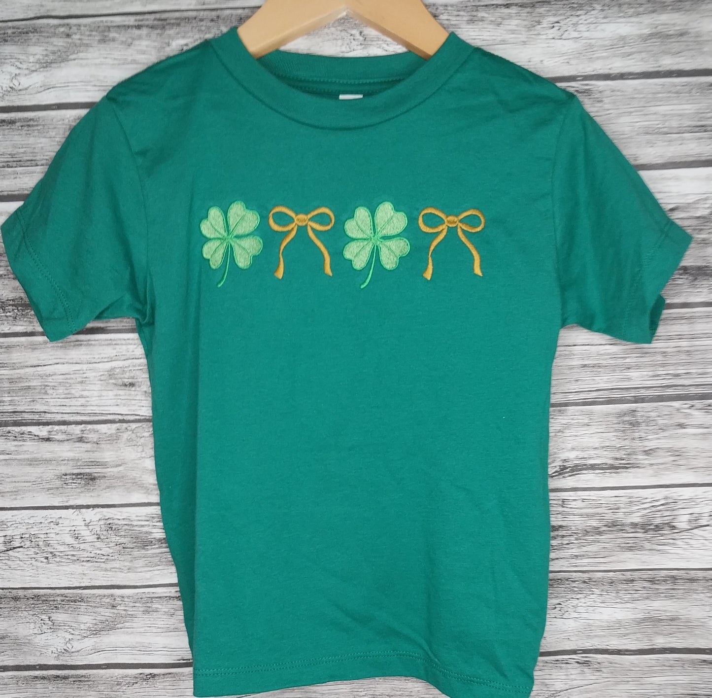 Bow & Shamrock Embroidered T-Shirt