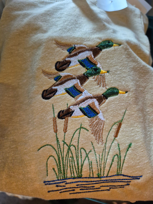 Embroidered Three Flying Ducks