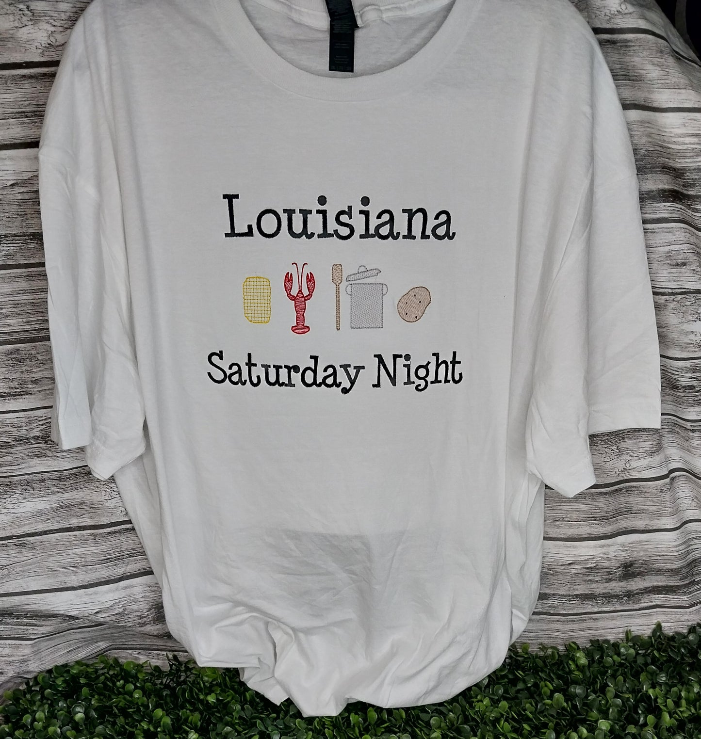 Louisiana Saturday Night Embroidered T-shirt