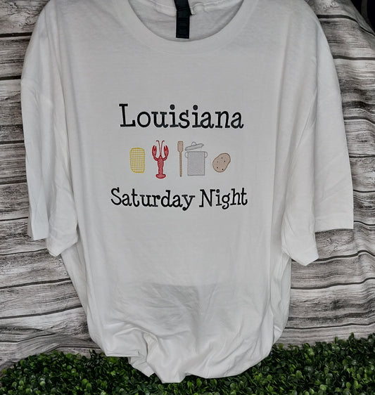 Louisiana Saturday Night Embroidered T-shirt
