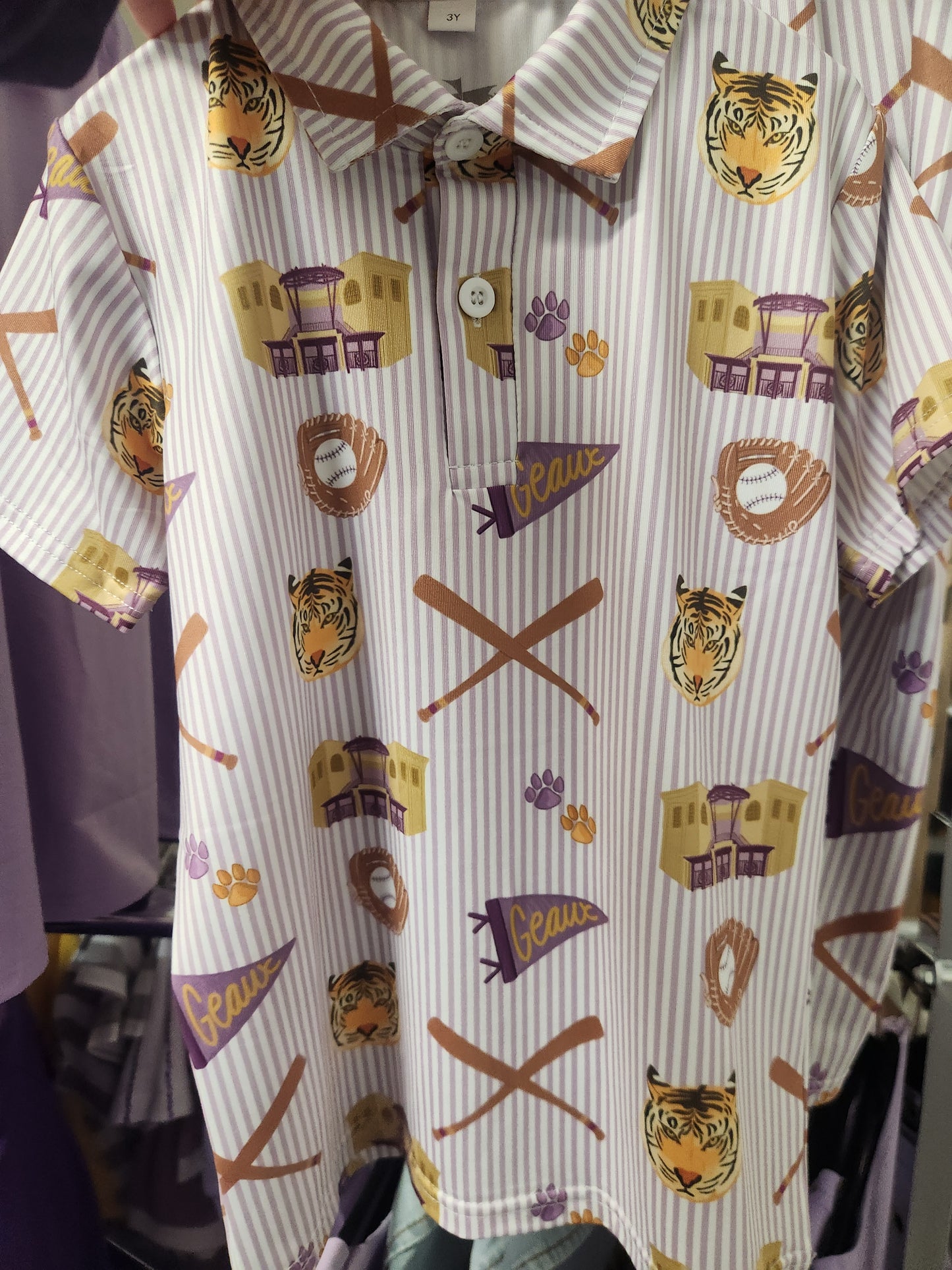 Baseball Season Tiger Boys Polo
