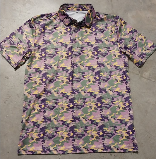 Mardi Gras Camouflage Polo