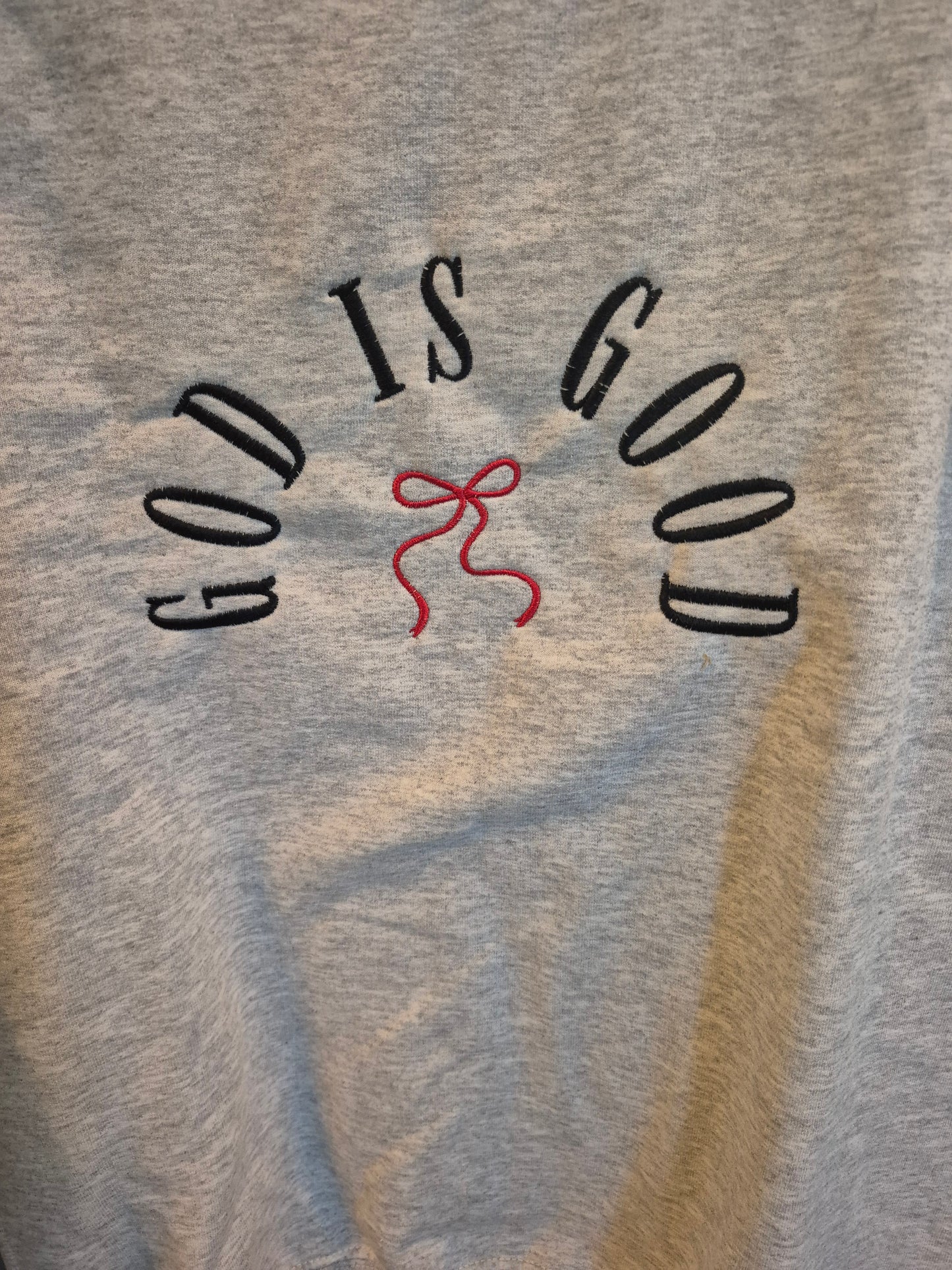 God Is Good W/Bow Embroidered Sweatshirt