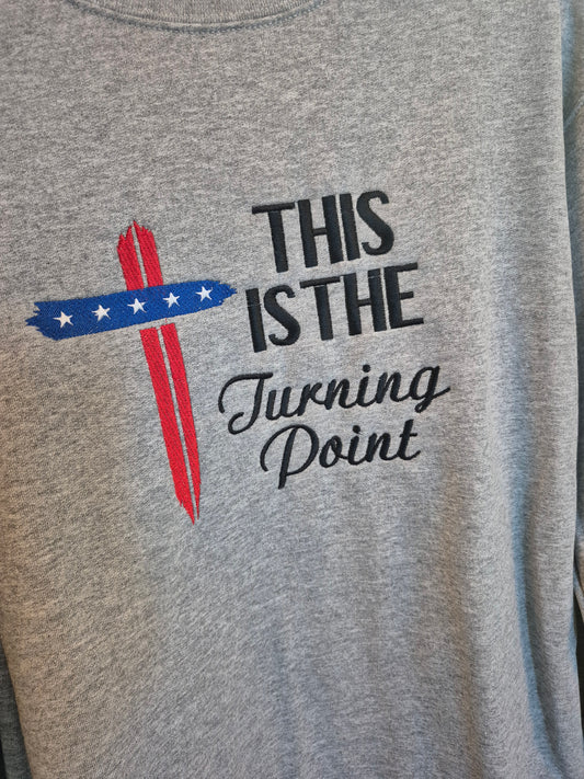 This is the Turning Point Embroidered Sweatshirt
