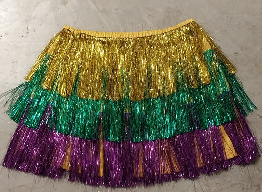 Mardi Gras Tiered Tinsel Fringe Skirt