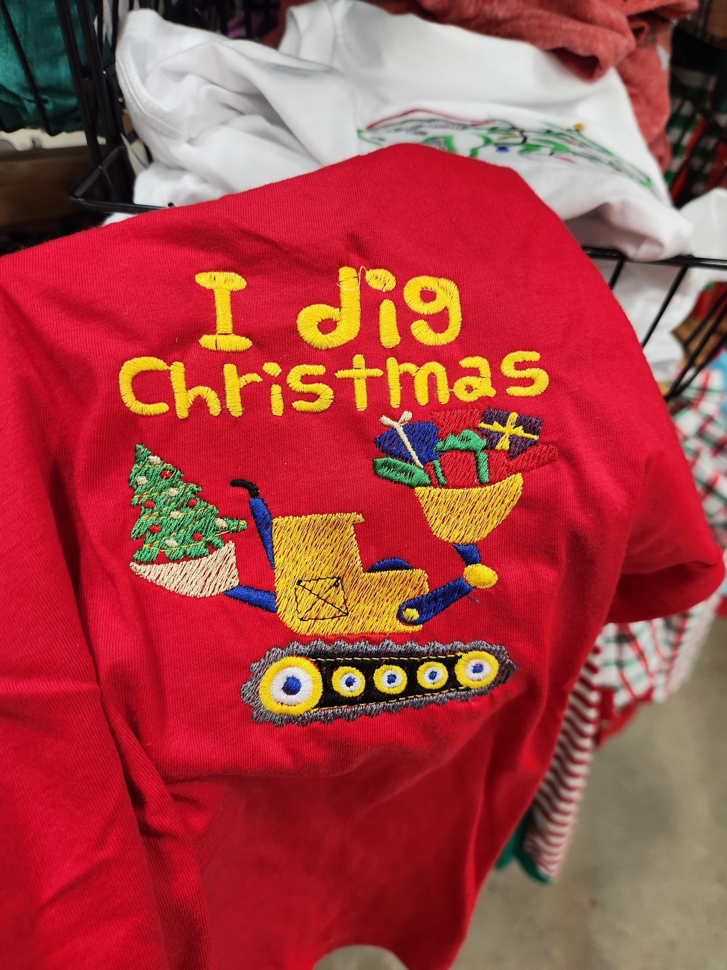 I Dig Christmas Embroidered TShirt
