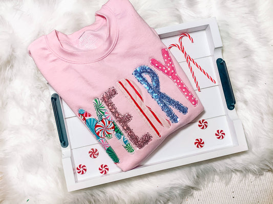 Pink Merry Christmas Sweatshirt