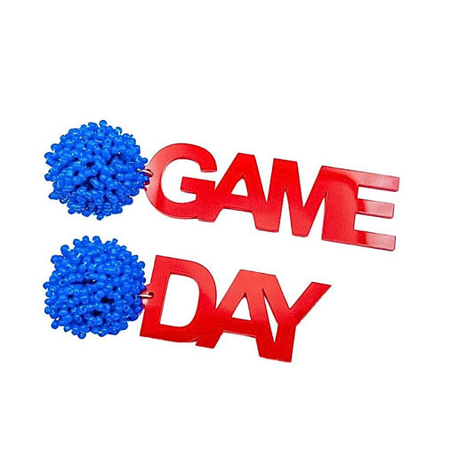 Game Day Earrings Blue & Red