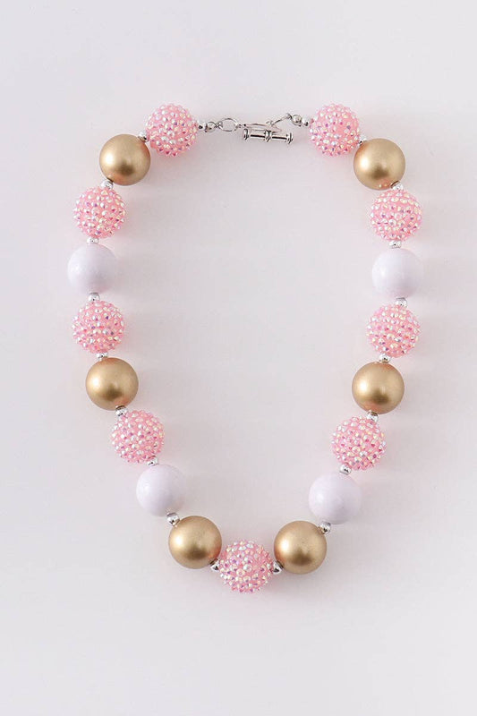 Pink chunky bubble necklace
