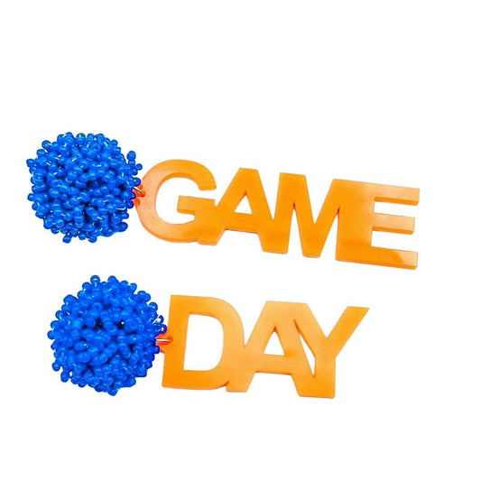 Game Day Earrings Blue & Orange