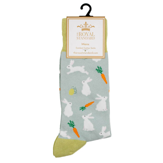Men's Hopper Bunny Socks   Light Blue/Light Green/Multi   One Size