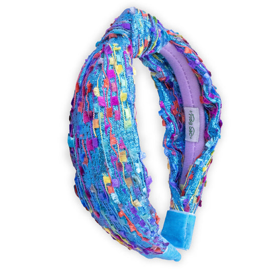 Knot Headbands-Aqua Confetti