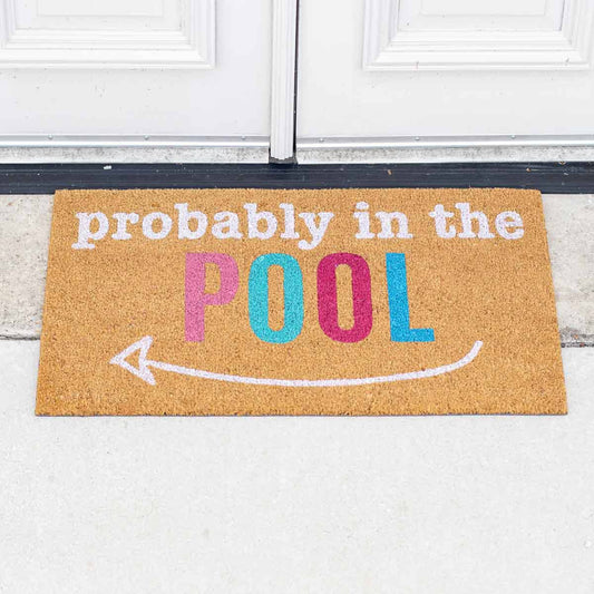 Probably In the Pool Coir Doormat Natural/Multi 30x18