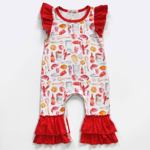 Crawfish Boil Baby Romper Girls