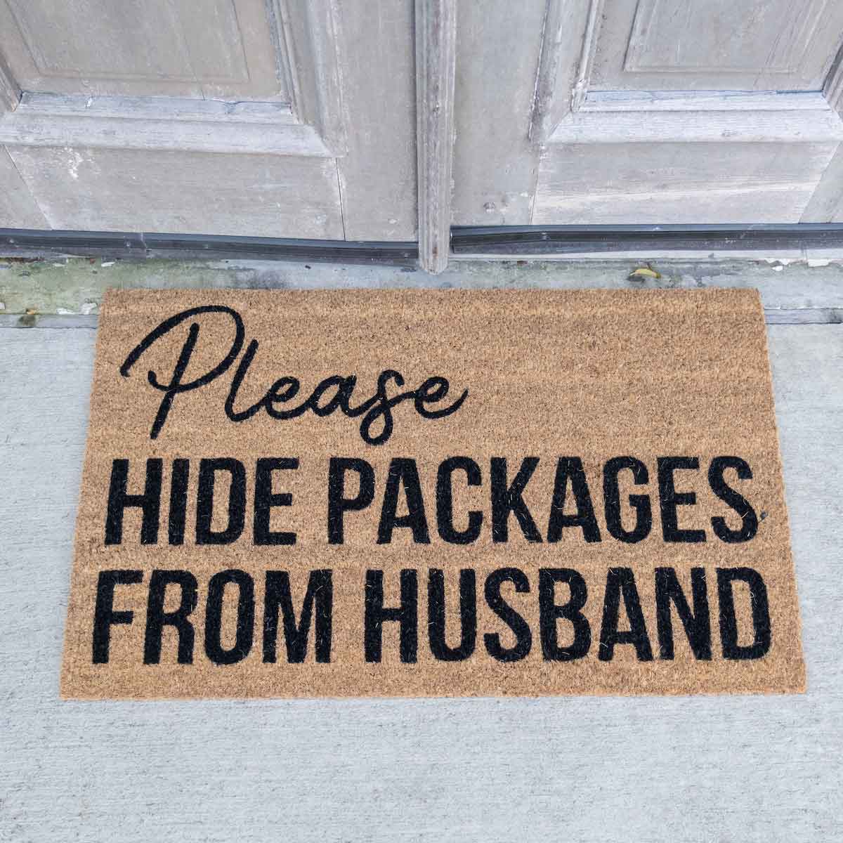 Hide The Packages Coir Doormat Natural/Black