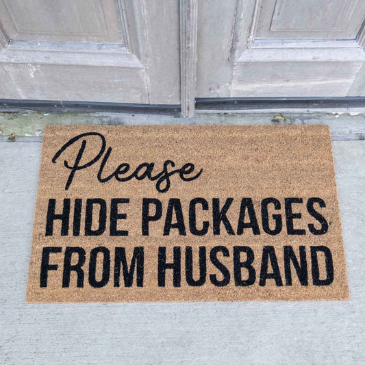 Hide The Packages Coir Doormat Natural/Black